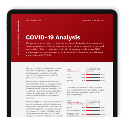 ipad wtih an image of the covid analysis pdf